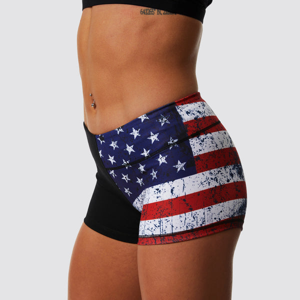 Woman Shorts Double Take Booty Shorts (Patriot Edition) 