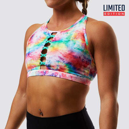 Tie Dye Vitality Sports Bra  Rainbow Sports Bra - BornPrimitive Israel